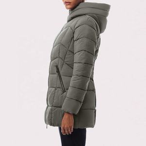 Chaqueta de Invierno Personalizada OEM para Mujer, Chaqueta con Capucha, Estilo Largo, Impermeable, Cortavientos, Relleno de Poliéster, Chaqueta Acolchada - Product Image 3