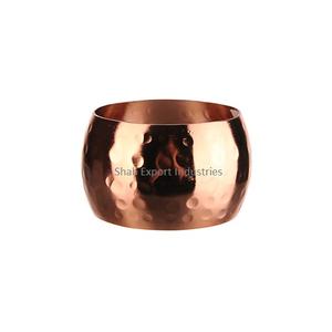 Copper <b>Hammered</b> Metal Napkin Rings for Wedding Event Party Dinner Table Settings Decorations Round Napkin <b>Holders</b> - Product Image 3