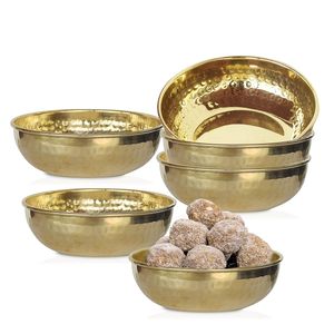 Bol en laiton artisanal traditionnel bol de service décoratif en métal pour table à manger et utilisation de la décoration intérieure - Product Image 5