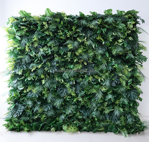 L Verdure Plante Tropicale Laisser Floral Toile de Fond Panneau 5D Roll up Vert Soie Artificielle Rose Fleur Mur pour Printemps Mariage Décor - Product Image 5
