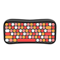Clavier sans fil vintage pour ordinateur, coloré, compact, silencieux, avec interrupteurs linéaires, touches rondes, silencieux et portable, personnalisable
