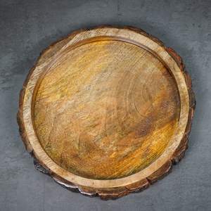 Bandeja de Madera Circular de Alta Calidad, Plato de Servir con Diseño de Alto Estándar, Plato Decorativo Portátil para Catering Disponible - Product Image 5