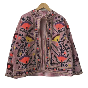 Pink Velvet Suzani <b>Jacket</b> <b>Short</b> Embroidered Coat Gift For Her Bridesmaid Velvet <b>Jackets</b> Winter <b>Short</b> Coat Winter Kimono <b>Jacket</b> - Product Image 2