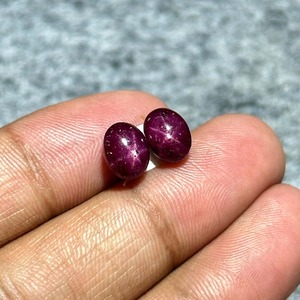 100% Rubis Étoile Naturelle 9x7 MM Cabochon Ovale Rare 6 Rayon Étoile Mine Indienne Calibré Pierre Précieuse Directement Du Grossiste - Product Image 5