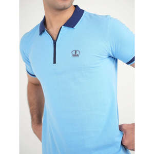 Polo Casual de Verano Unze London MANSOUR para Hombre, Talla XL, Transpirable, Tejido con Cierre, Bordado, Color Sólido Oscuro, con Spandex - Product Image 5