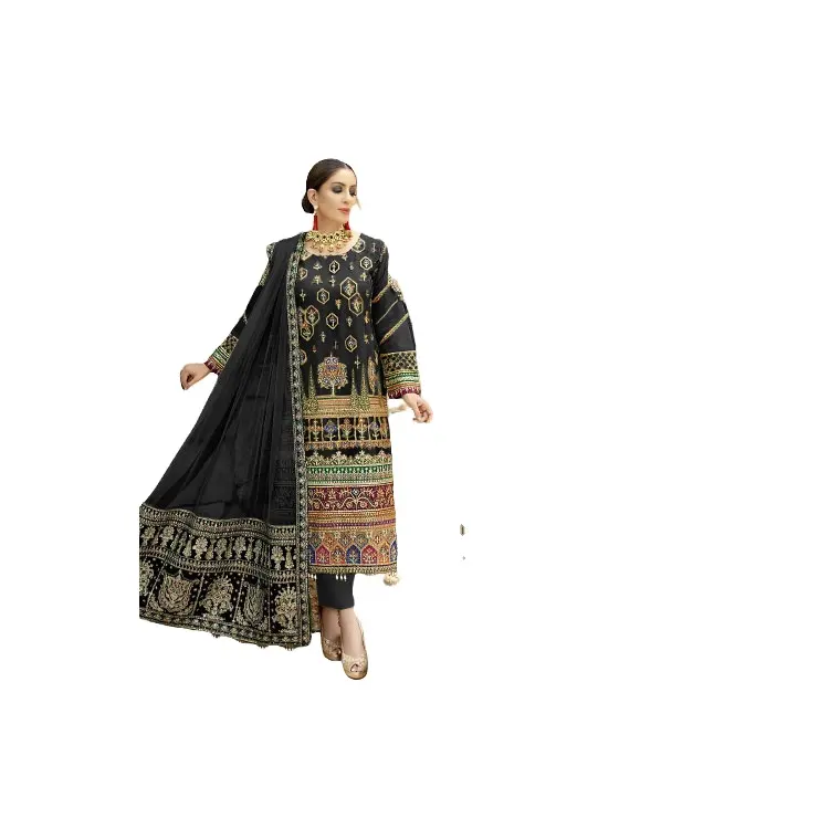 Thiết Kế Hiện Đại Georgette Phụ Nữ Salwar Phù Hợp Với Pakistan Phụ Nữ Giản Dị Dresses Phù Hợp Với Với Công Việc Nặng Cho Số Lượng Lớn Người Mua
