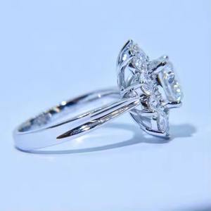 เครื่องประดับเพชรชั้นดีได้รับการรับรองจาก Gia Lab สำหรับผู้หญิงแหวนเงินสเตอร์ลิง925แหวนแต่งงานประดับเพชรดีไซน์หรูหราออกแบบได้ตามต้องการ - Product Image 4