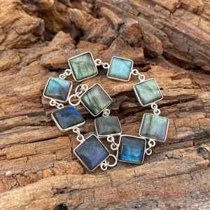 Labradorite Gemstone <b>Bracelet</b> Cushion Cut 925 Sterling Silver 8 Inch Handmade Unique Fashion Jewelry Gift For <b>Women</b> Men - Product Image 2