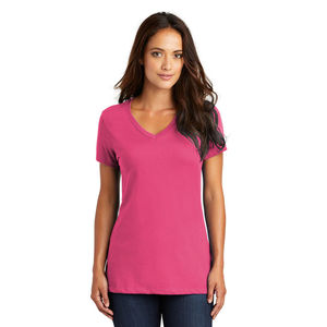 เสื้อยืดคอวีเข้ารูปแขนสั้นสไตล์สตรีทแวร์ผ้าคอตตอน100% เรียบแผ่นปะติด - Product Image 1