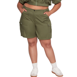 Shorts cargo grande taille, taille haute, utilitaires, athlétiques, pour l'entraînement en salle de sport, avec poches, durables, confortables - Product Image 5