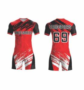 ชุดเสื้อฟุตบอลของผู้ชายชุดเสื้อฟุตบอลแบบระเหิดเสื้อฟุตบอลแบบกำหนดเองเสื้อฟุตบอลแบบไม่เหมือนใครพร้อมการมองเห็นสูงทนทาน - Product Image 6