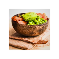 Tazón de Ensalada Desechable Ecológico Tallado en Cáscara de Coco, Artesanía de Alta Calidad, Regalo Empresarial, Envío Inmediato, Hecho en Vietnam, Estilo Bohemio