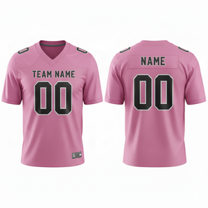 เสื้ออเมริกันฟุตบอลผู้ชายแบบกำหนดเอง ผ้าโพลีเอสเตอร์ 100% ระบายอากาศได้ดี ชุดกีฬาไซส์ใหญ่ แขนสั้น ชุดทีมแบบส่วนตัว - Product Image 1