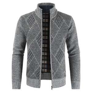 Veste en tricot de qualité supérieure pour homme en toile 100% coton à col montant pour l'hiver - Product Image 1