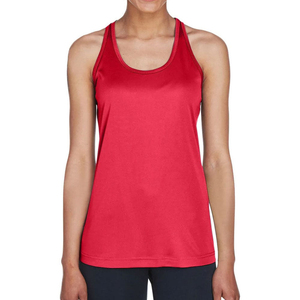 Women's Red Scoop <b>Neck</b> Tank Top Solid Color Knitted Breathable Casual Sleeveless Top - Product Image 6