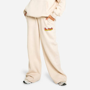 Pantalons de survêtement pour femmes en coton 100% à la mode, coupe ample, couleur unie, style baggy, avec poches latérales, vente en gros, fabrication et fournisseur - Product Image 1