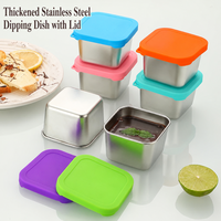 Boîte à salade carrée en acier inoxydable avec couvercle en silicone, récipient hermétique pour le déjeuner, boîte de rangement alimentaire étanche pour le bureau et l'extérieur