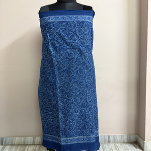 Chal de Algodón Estampado a Mano con Diseño Floral Azul CHHEENT, Resistente al Viento, Duradero, Ligero y Transpirable para Mujer - Product Image 3