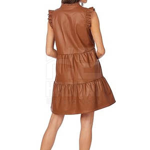 ชุดเดรสหนังผู้หญิงสวมใส่สบาย เนื้อผ้าหนังนุ่ม ทรงสวยเข้ารูป ชุดเดรสหนังผู้หญิงสำหรับใส่ในชีวิตประจำวัน - Product Image 4