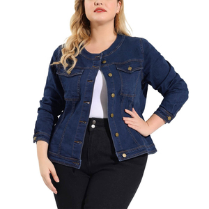 Meilleures ventes 2025 Vestes en jean à la mode pour dames Veste en jean en jean personnalisée pour femmes OEM Veste en jean pour femme - Product Image 1