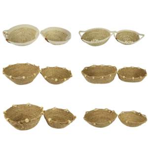 Plateau de service moderne pour la maison Plateau en jacinthe d'eau en jonc de mer Organisation de rangement Décoration intérieure - Product Image 1