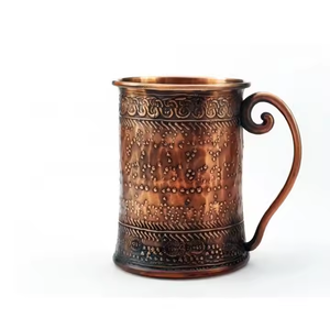 Tasse en cuivre faite à la main avec poignée en laiton Tasse en cuivre pur aux meilleurs prix Tasse en cuivre de haute qualité par Crescent Crafts - Product Image 2