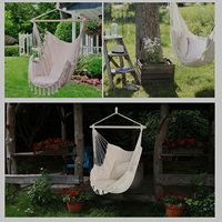 Hamac balançoire avec support adultes suspendu hamac à corde pour l'extérieur 2 coussins en coton chaises suspendues de jardin
