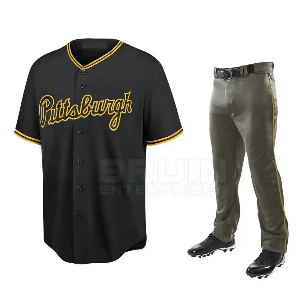 Custom made Team Name Logo Number Printing Sports Baseball Wear Uniform for Men Baseball Uniform Sets