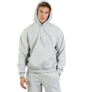 Nouvelle Arrivée Hiver 2025 – Ensemble Décontracté Unisexe Personnalisable : Sweat à Capuche Brodé en Polaire Épaisse Gris Uni et Pantalon Respirant - Product Image 4