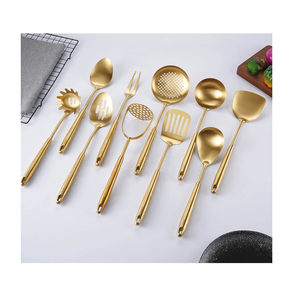 Cuillère de cuisson en laiton de la plus haute qualité 4 pièces légumes et spatule/soupe/cuillère à tourner manche en bois prix abordable - Product Image 5