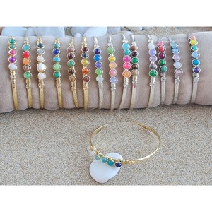 Vibrant Stones Fashion <b>Cuff</b> <b>Bracelets</b> Gold and <b>Silver</b> Plated for Stylish Retail Appeal - Product Image 4