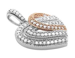 Colgante de Corazón de Lujo de Dos Tonos con Moissanita de 12 Quilates, Acabado en Plata y Oro Rosa, Joyería Hip Hop - Product Image 5
