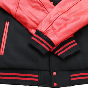 Transpirable Venta al por mayor Varsity Chaquetas Cuello redondo Logotipo personalizado Impresión CollegeBaseballjacket para hombres - Product Image 5