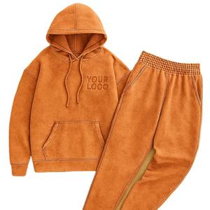 OEM unisexe grande taille pull à capuche et poches croisées pantalons de survêtement personnaliser lettres brodées hommes survêtements vêtements de rue d'hiver - Product Image 4