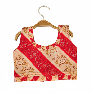 Ensemble Lehenga Choli pour enfants Shoryam Fashion, traditionnel, bandhani rouge, longueur au sol, séchage rapide |   Tenues de fête pour filles pour Diwali et mariage, prêtes à porter - Product Image 3