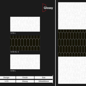 Azulejos cerámicos arquitectónicos de 300x600 mm para pared, baño, cocina, acabado brillante, mate, textura de azúcar tallado, diseño de pared interior de lujo. - Product Image 1