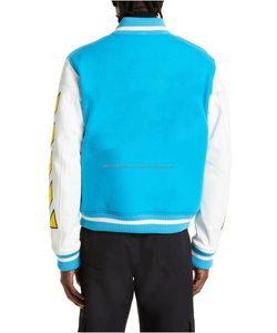 Customize High Quality <b>Men's</b> Bomber <b>Jacket</b> with Stand Collar and High Street Style Wool Blend OEM Service Available - Product Image 2