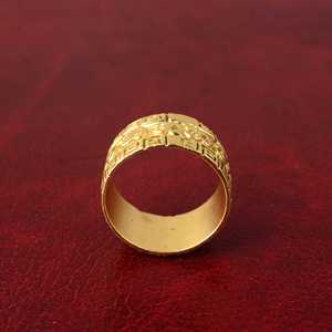 New Design Gold Plated <b>Ring</b> Minimalist Om Brass Band For Men 18k Gold Plated Geometric Pattern Tribal Design Wholesale/OEM/ODM - Product Image 4