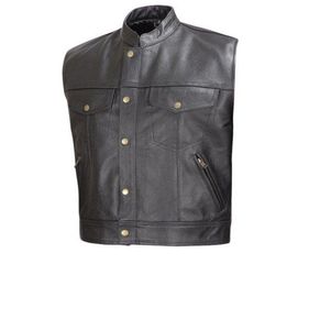 Gilet en cuir véritable vintage classique: une durabilité de base de mode classique élégance élégante intemporelle mode mat brillant - Product Image 6