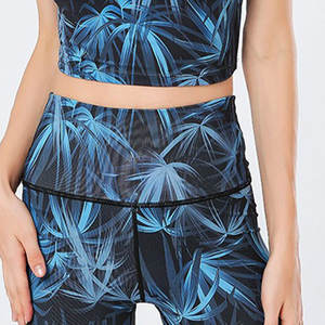 Venta al por mayor Verano Gimnasio Fitness Yoga Set Mujeres Moda Imprimir Cintura Alta Fitness Yoga Conjuntos Para Mujeres - Product Image 6