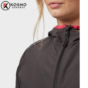 Chaqueta Softshell cómoda para mujer al por mayor con logotipo personalizado, transpirable, nuevo estilo, método de tejido con forro de nailon - Product Image 5