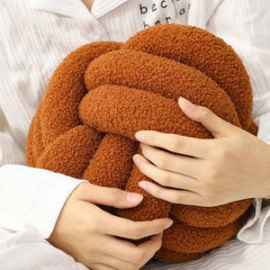 Handmade Knot mềm vòng ném gối bóng phòng ngủ trang trí nội thất eo Đệm gối cho ghế xe văn phòng Trắng hồng đỏ - Product Image 6