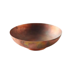 Bol de service en cuivre massif de forme arrondie au design contemporain, écologique, pour fruits et aliments, pièce unique, vente en gros - Product Image 1