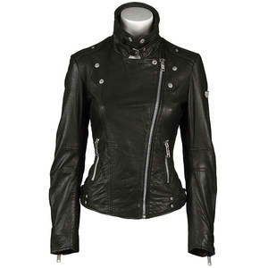 Chaqueta de Cuero Genuino de Piel de Oveja para Mujer, de Alta Calidad OEM, Talla Personalizada, Diseño Sólido, Forro de Algodón, Transpirable e Impermeable - Product Image 2