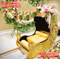 Doli de mariage en bois de designer, décor d'entrée de mariage, en forme de cygne doré, durable, pour l'entrée de la mariée, dernier modèle, palanquin sculpté paon, Royaume-Uni