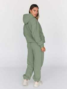 Chándales personalizados para mujer, conjunto de sudaderas con capucha y joggers, conjunto de chándales deportivos para mujer, lo último en 2025, Camisa con capucha OEM para hombre - Product Image 6