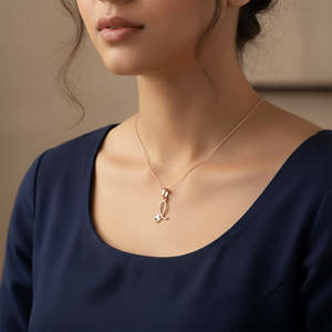 Pendentif en argent sterling 925 pur, plaqué or rhodié, finition rose, lettre L, zircone cubique, 12x19,1 mm, breloques tendance, marqué BIS - Product Image 5