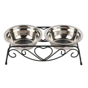 Vente directe d'usine support de bols pour chiens et chats respectueux de l'environnement avec bols en fer couleur naturelle fournisseur indien - Product Image 2