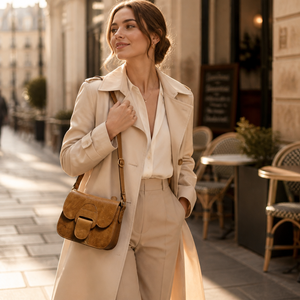 Vintage Genuine Leather Bohemian Women's <b>Summer</b> <b>Crossbody</b> <b>Bag</b> Brown Flap Purse Single Strap with Buckle Closure Daily Use - Product Image 5