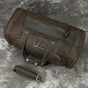 Logo personnalisé grand sac polochon de luxe de créateur sacs en cuir hommes Weekender sport nuit bagages sac de voyage - Product Image 1